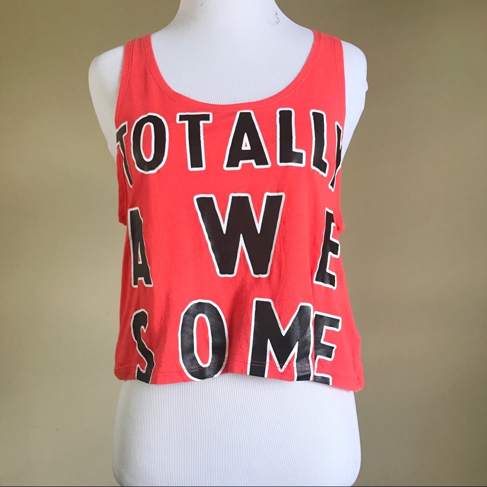 Forever21  Totally Awesome Graphic Crop Top Sz S